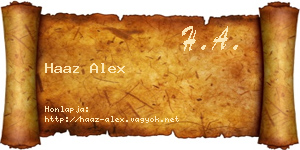 Haaz Alex névjegykártya