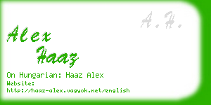 alex haaz business card